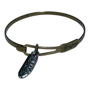 BRIGHTON Gold & Silver Tone Charm Bangle Bracelet Courage Life 0860